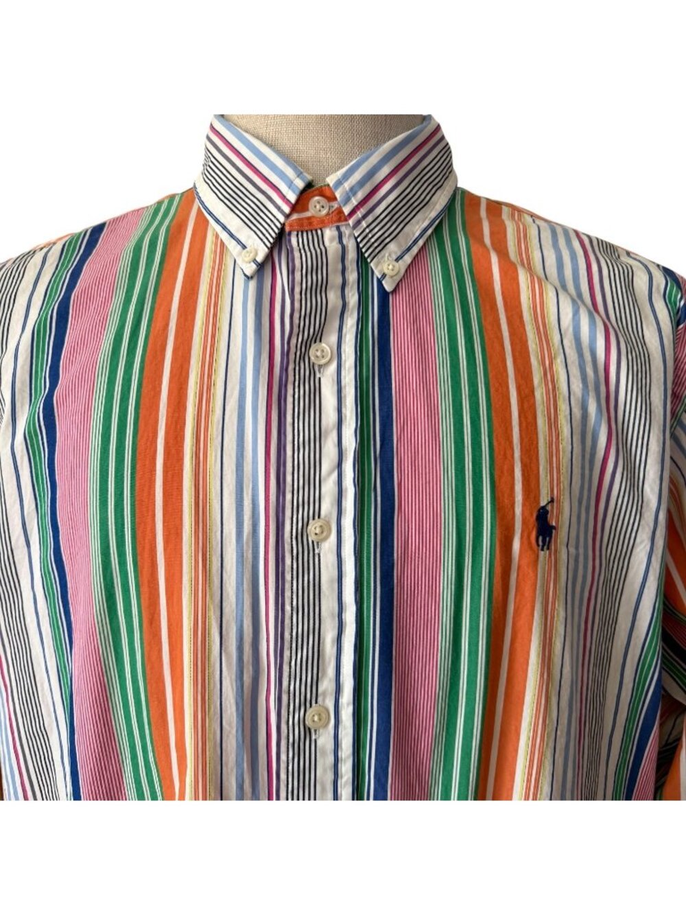 Ralph Lauren Men Striped Button Down Shirt XL Classic Fit Multicolor Long Sleeve - Picture 3 of 7